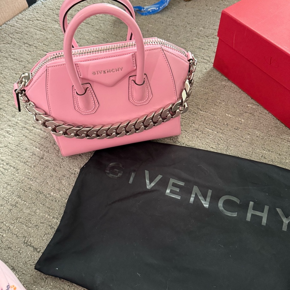 Givenchy Pink Mini Antigona with Silver Chain Strap